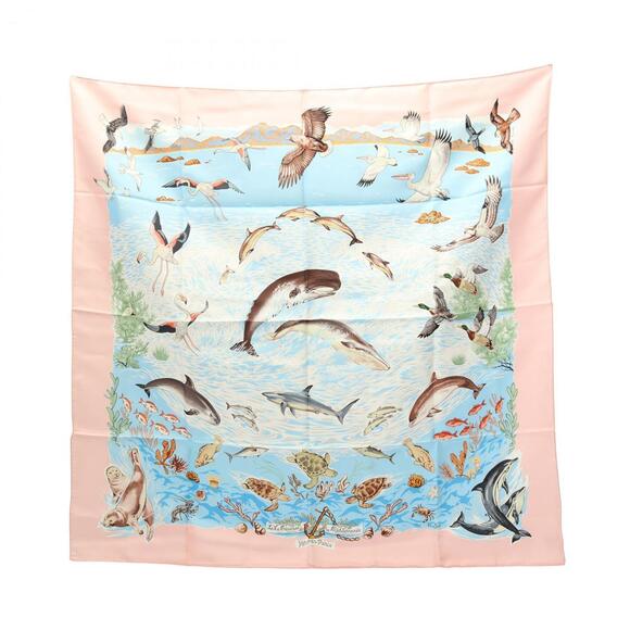 HERMES Authentic Pink Silk Scarf - Picture 1 of 3